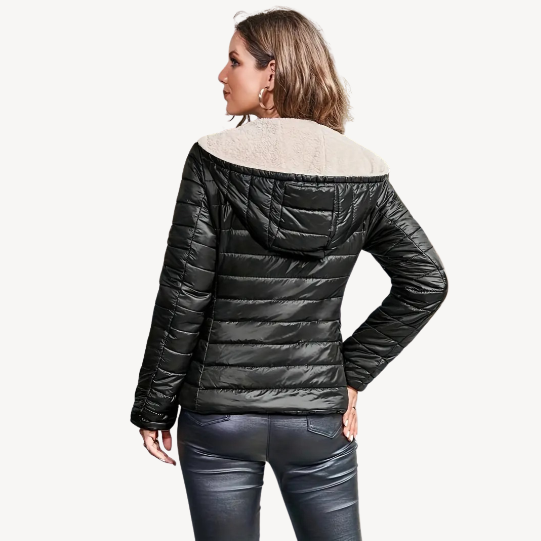 Elarova | Pufferjacke für Damen mit Sherpa-Futter und Reißverschluss