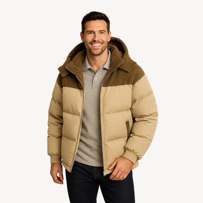 Elarova | Pufferjacke für Herren mit Cordkapuze