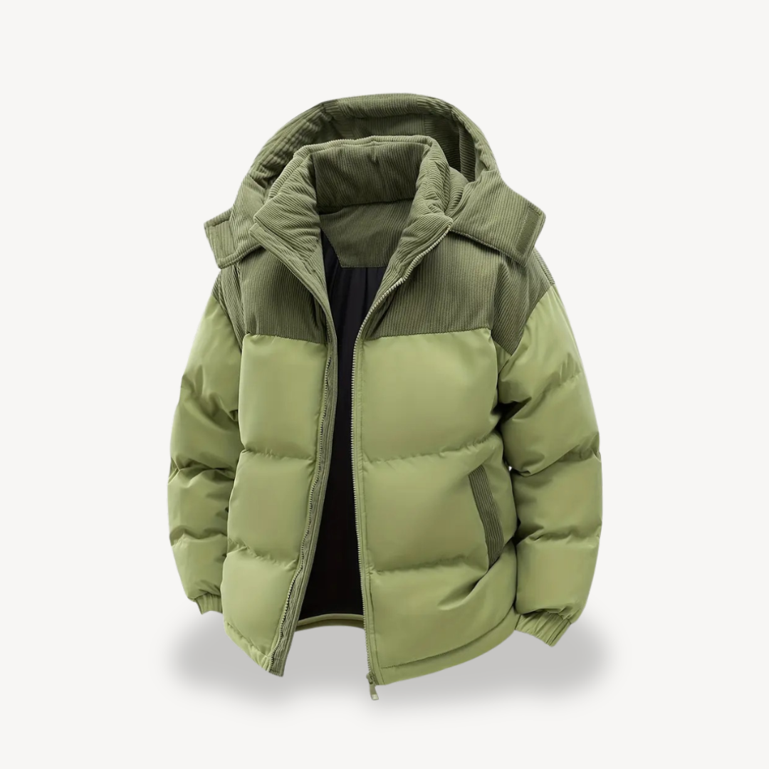 Elarova | Pufferjacke für Herren mit Cordkapuze