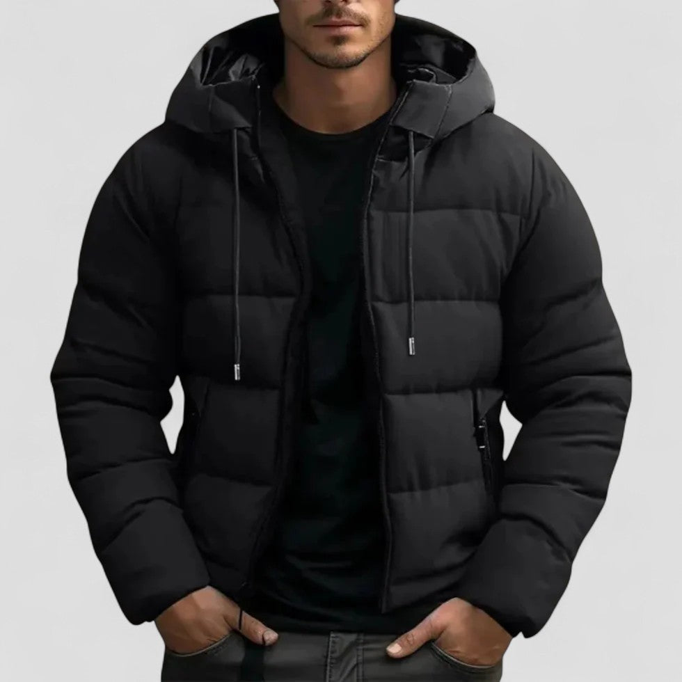 Elarova | Pufferjacke mit Kapuze, warmer Steppmantel für den Winter für Herren