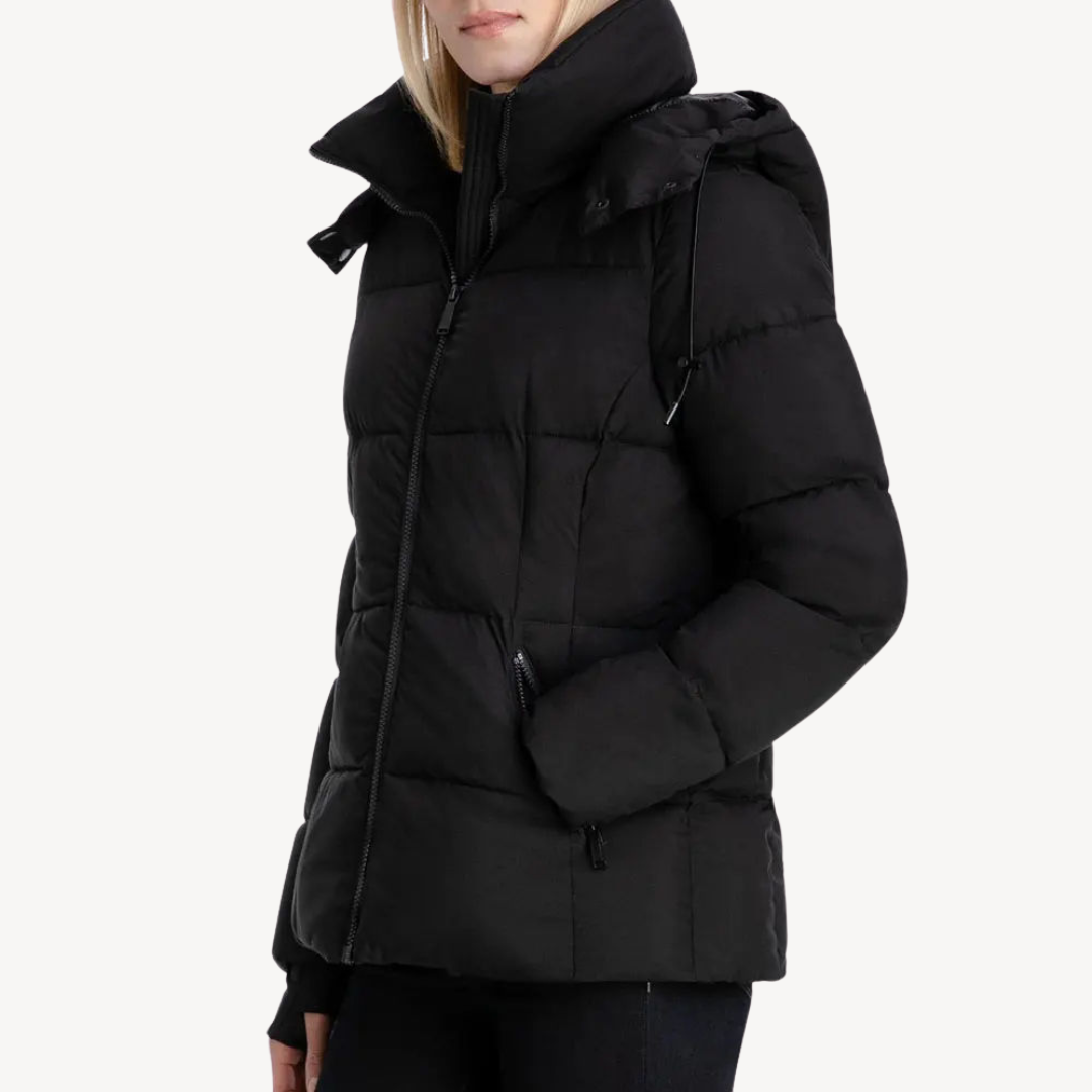 Elarova | Pufferjacke mit Kunstkapuze für Damen
