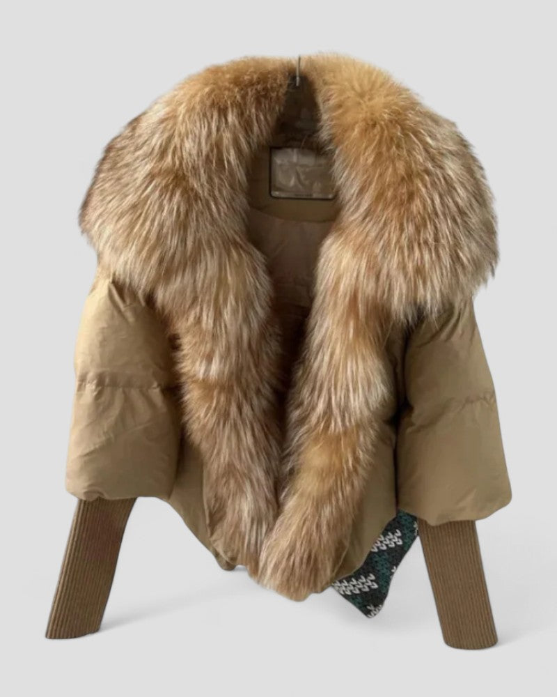 Elarova | Pufferjacke mit Kunstpelzkragen für Damen