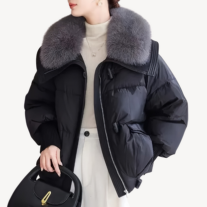 Elarova | Pufferjacke mit Kunstpelzkragen für Damen