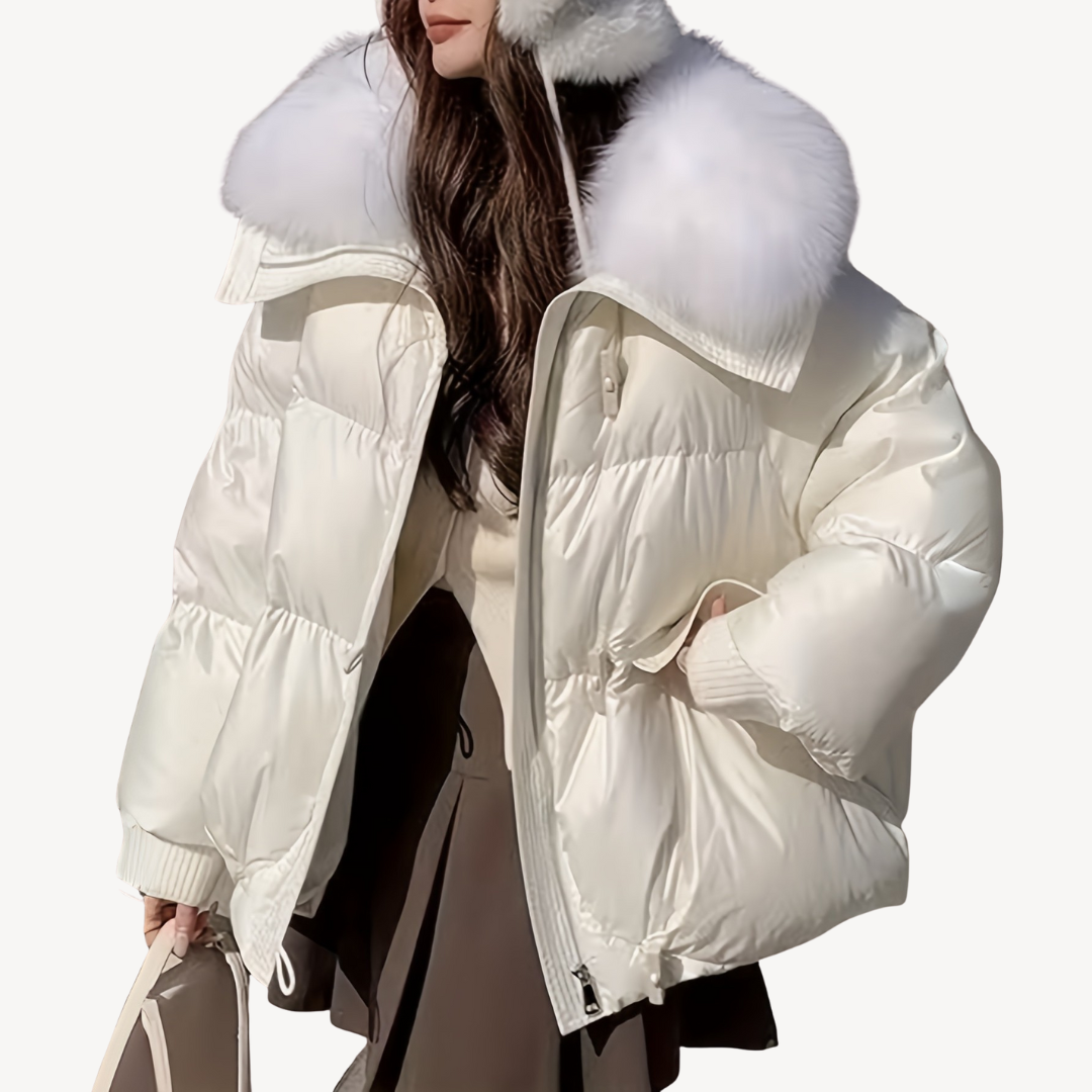 Elarova | Pufferjacke mit Kunstpelzkragen für Damen