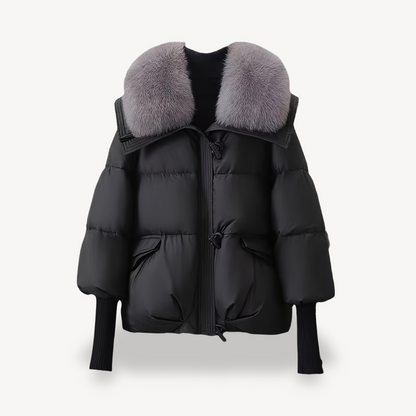 Elarova | Pufferjacke mit Kunstpelzkragen für Damen