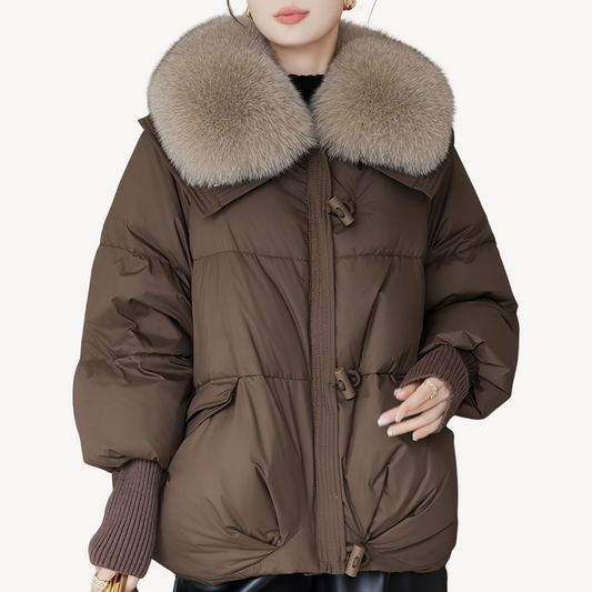 Elarova | Pufferjacke mit Kunstpelzkragen für Damen