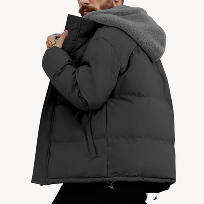 Elarova | Pufferjacke mit Sherpa-Futter und Kapuze für Herren