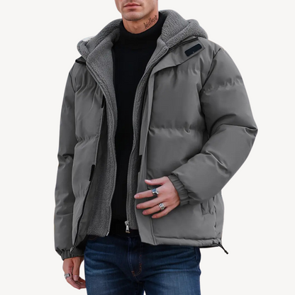 Elarova | Pufferjacke mit Sherpa-Futter und Kapuze für Herren