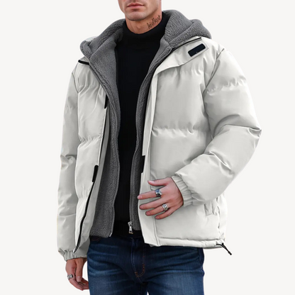Elarova | Pufferjacke mit Sherpa-Futter und Kapuze für Herren