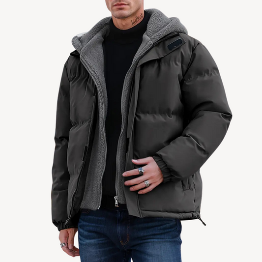Elarova | Pufferjacke mit Sherpa-Futter und Kapuze für Herren