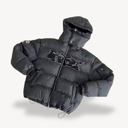 Elarova | Pufferjacke mit grafischer Kapuze für Herren