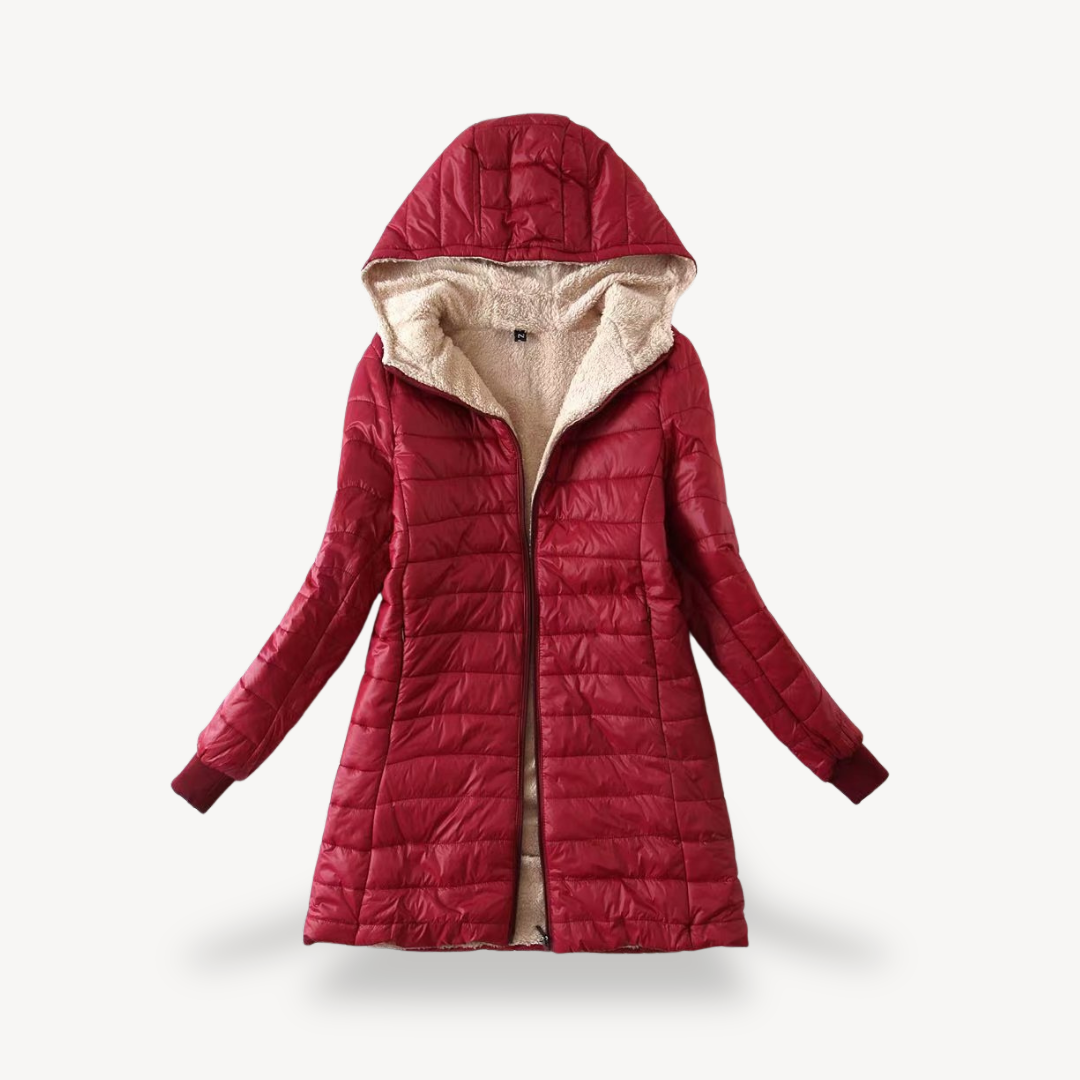 Elarova | Puffermantel mit Sherpa-Futter für Damen