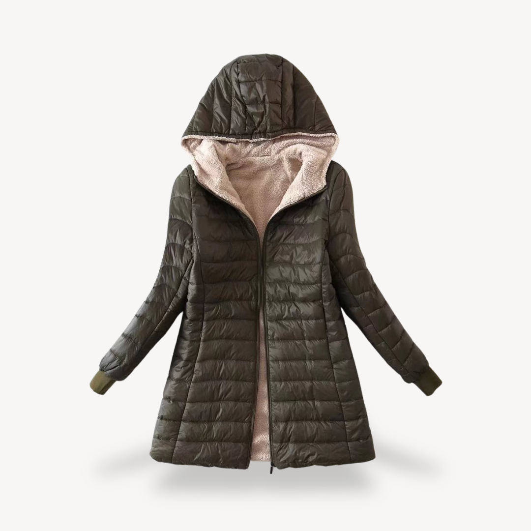 Elarova | Puffermantel mit Sherpa-Futter für Damen