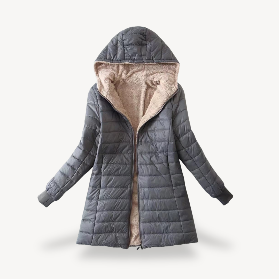 Elarova | Puffermantel mit Sherpa-Futter für Damen