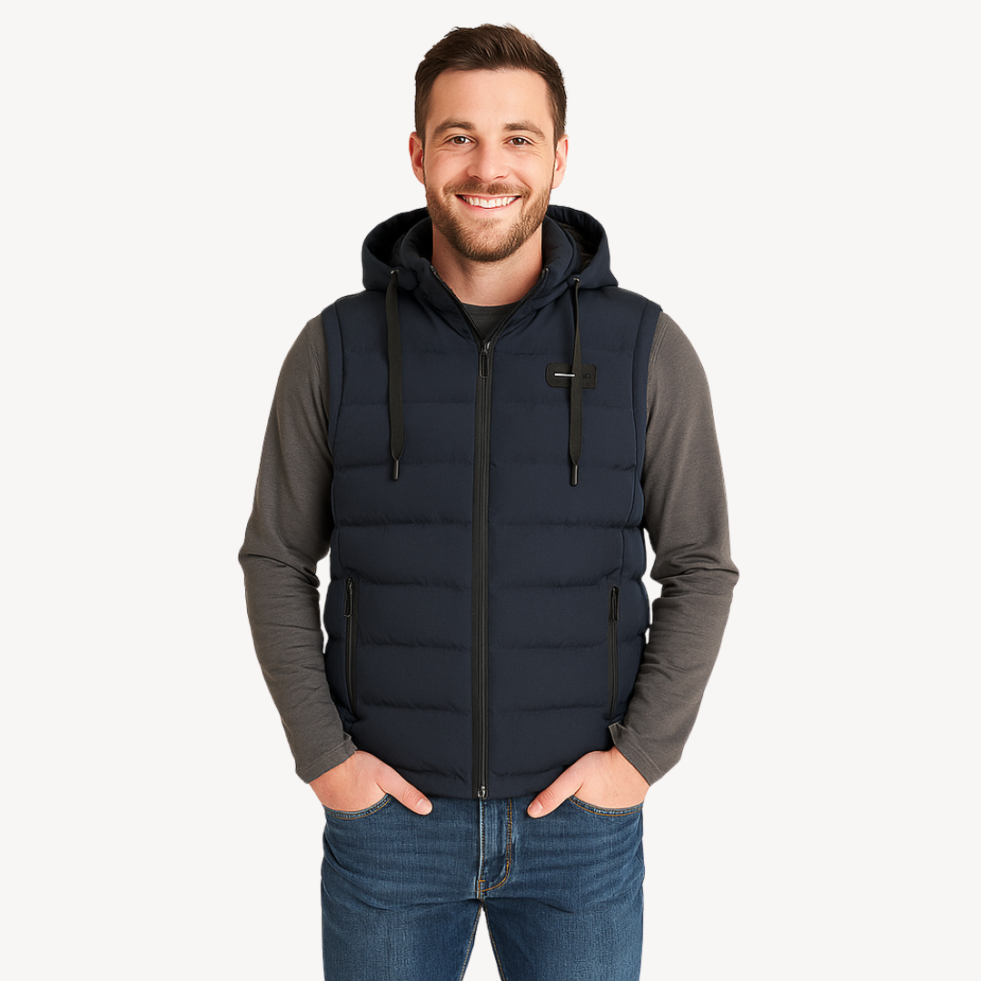 Elarova | Pufferweste für Herren mit Kapuze