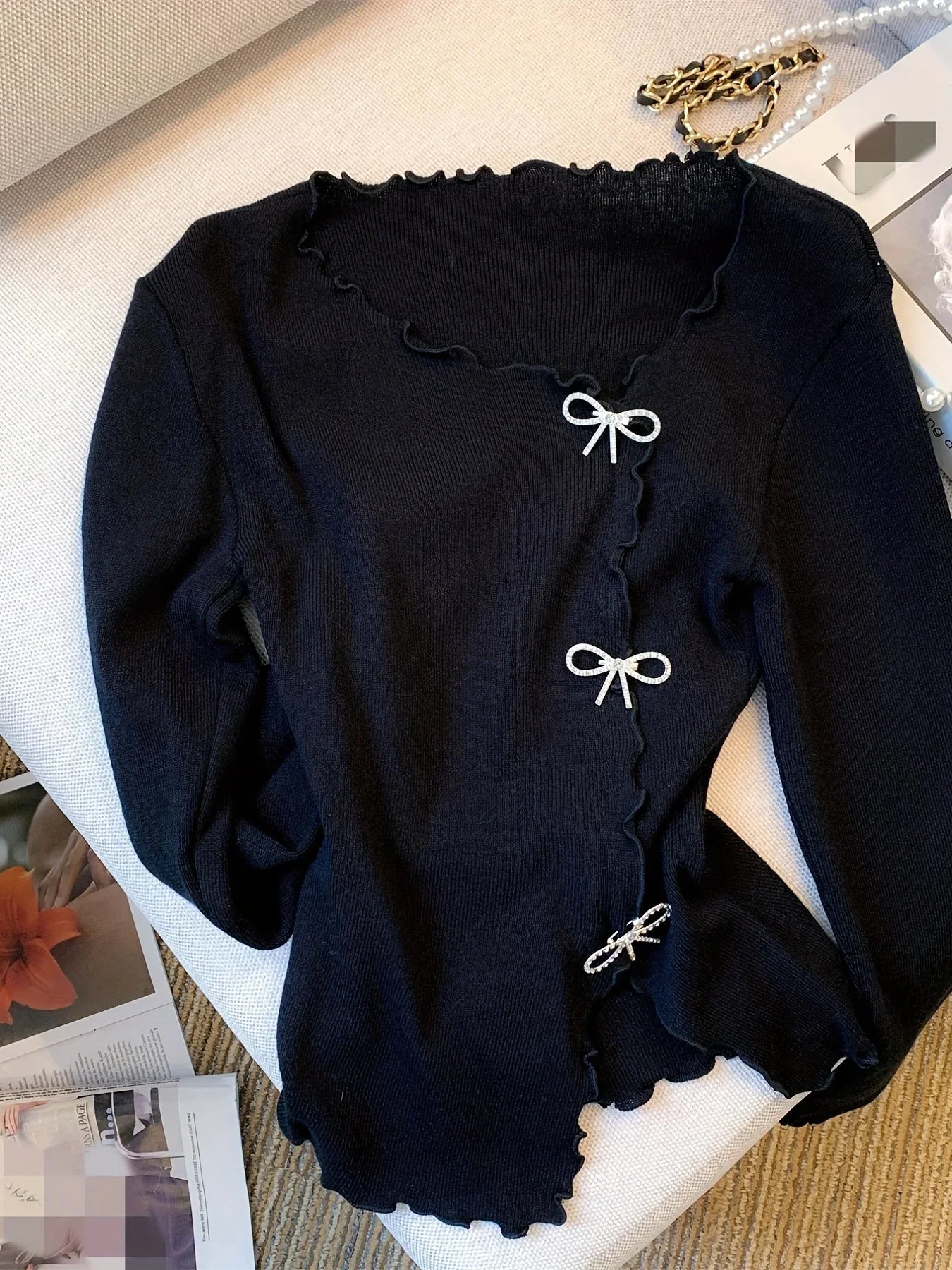 Elarova | Pullover mit Schleifenknoten für Damen