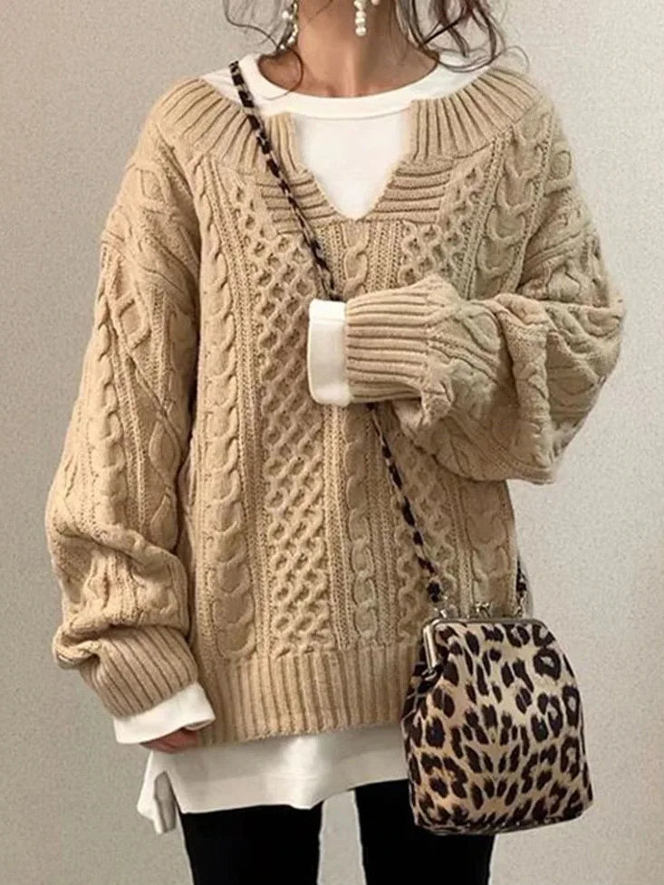 Elarova | Pullover mit halboffenem Kragen für Damen