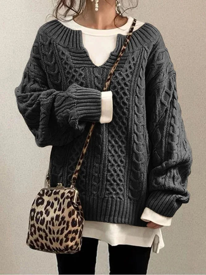 Elarova | Pullover mit halboffenem Kragen für Damen