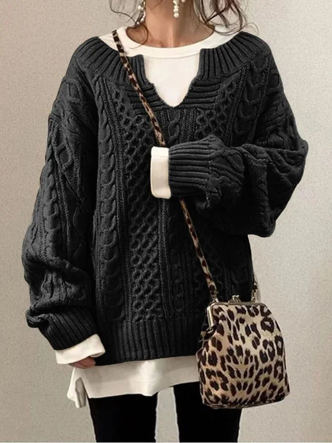 Elarova | Pullover mit halboffenem Kragen für Damen