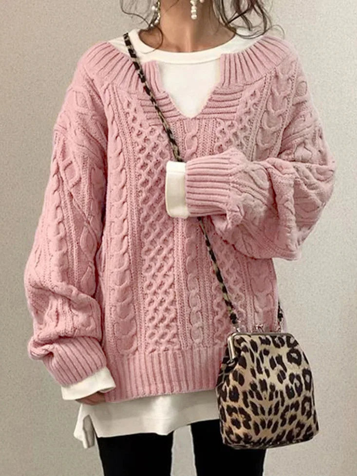 Elarova | Pullover mit halboffenem Kragen für Damen