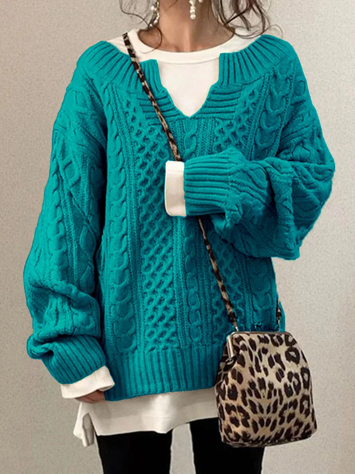 Elarova | Pullover mit halboffenem Kragen für Damen