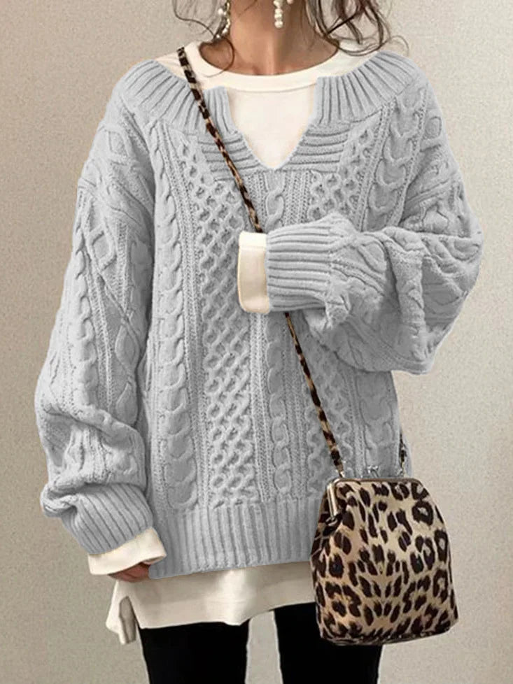 Elarova | Pullover mit halboffenem Kragen für Damen