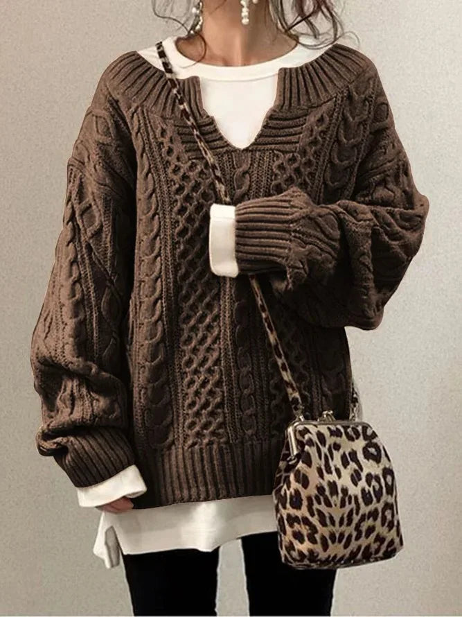 Elarova | Pullover mit halboffenem Kragen für Damen