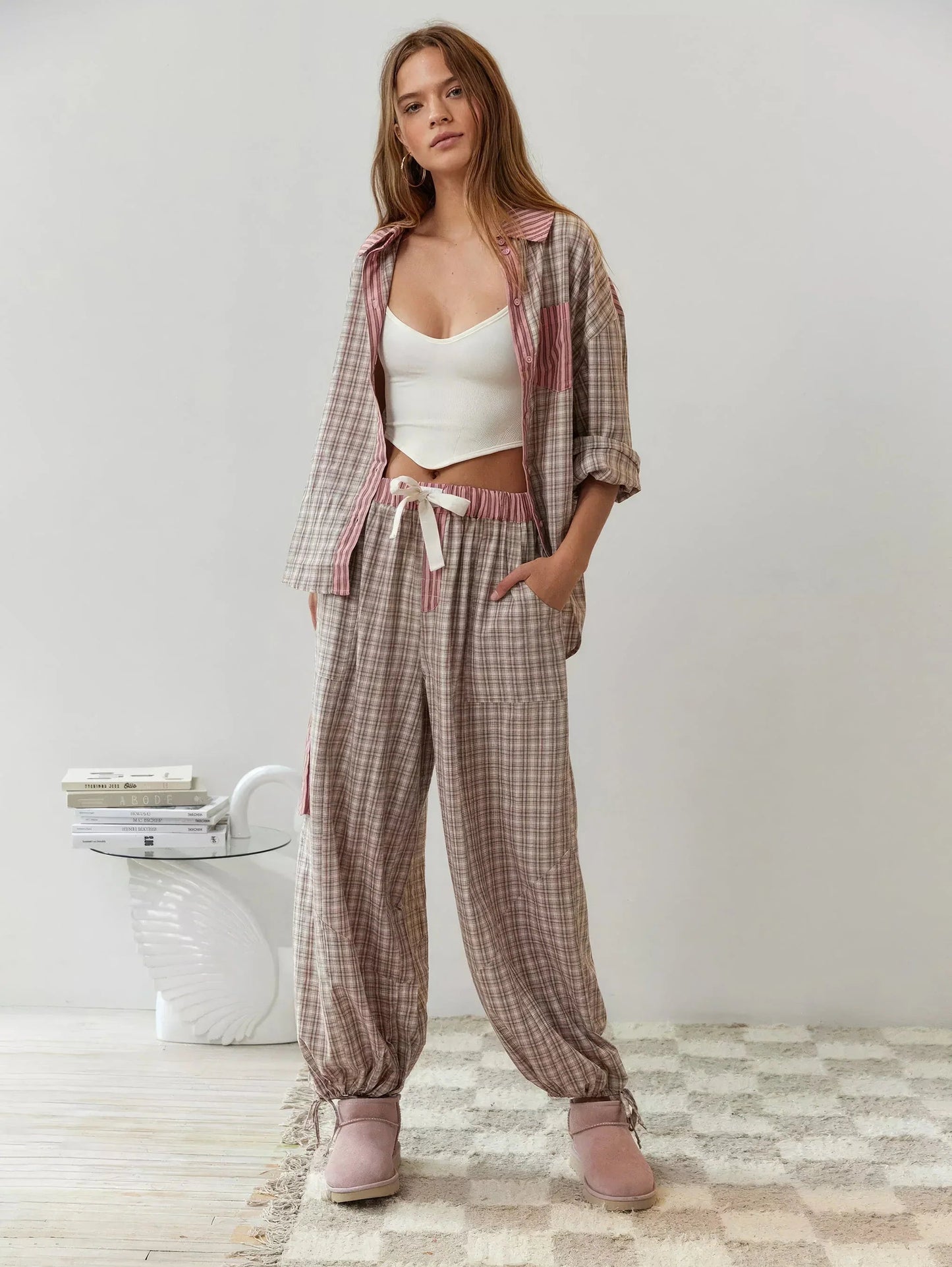 Elarova | Pyjama-Set kariert für Damen