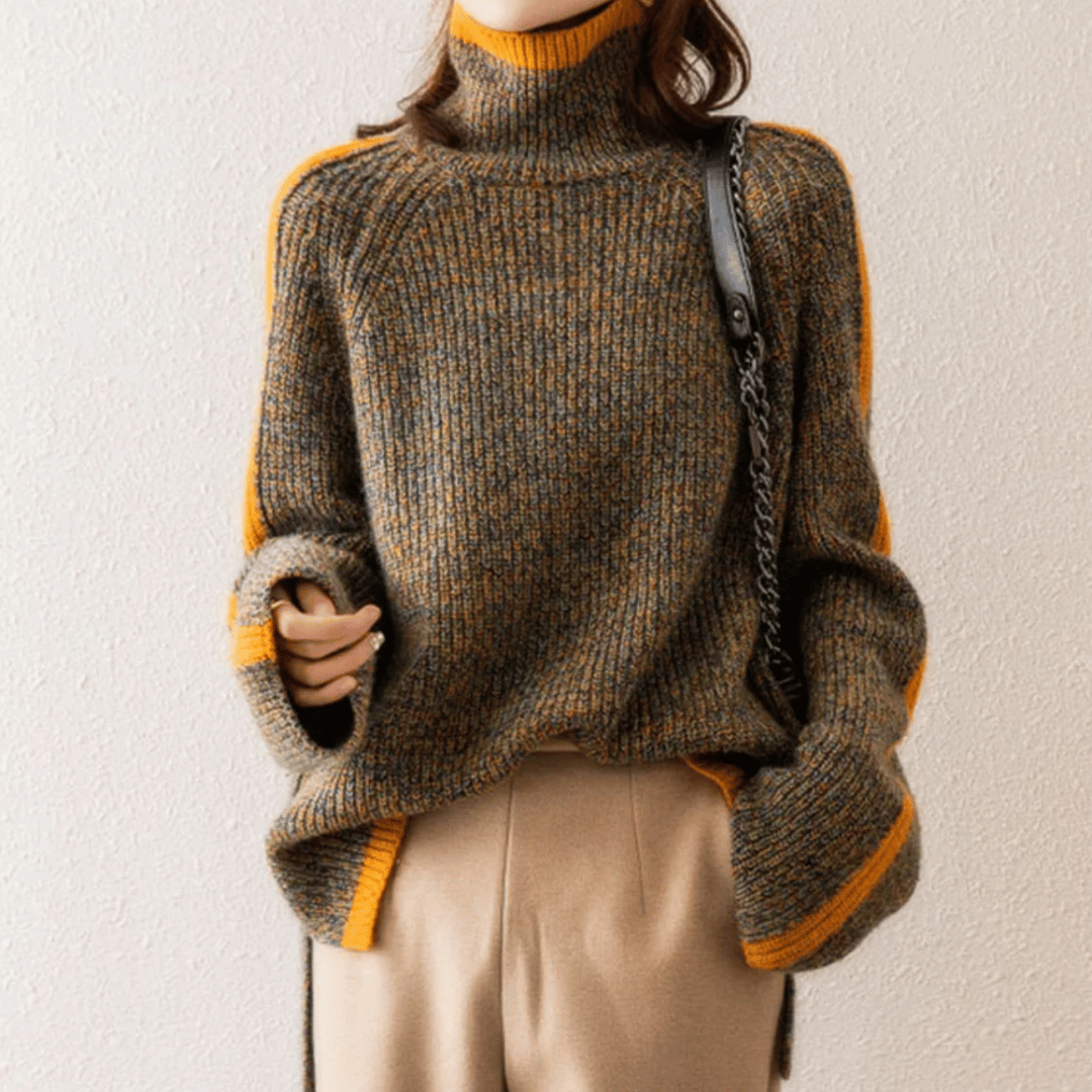Elarova | Ravelyn MelangeStrickRollkragenpullover