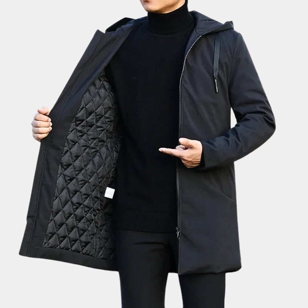 Elarova | Regenjacke Herren Winter Gefüttert | Übergangsjacke Mit Kapuze