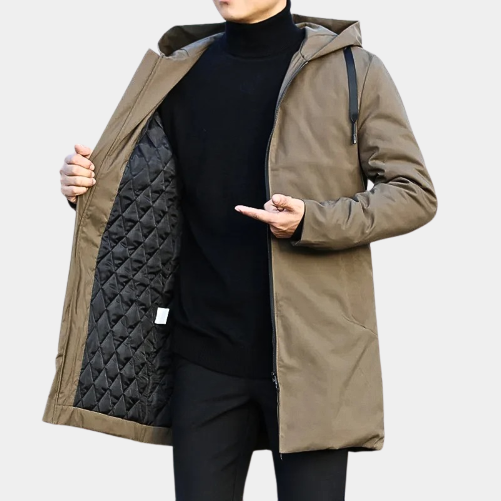 Elarova | Regenjacke Herren Winter Gefüttert | Übergangsjacke Mit Kapuze