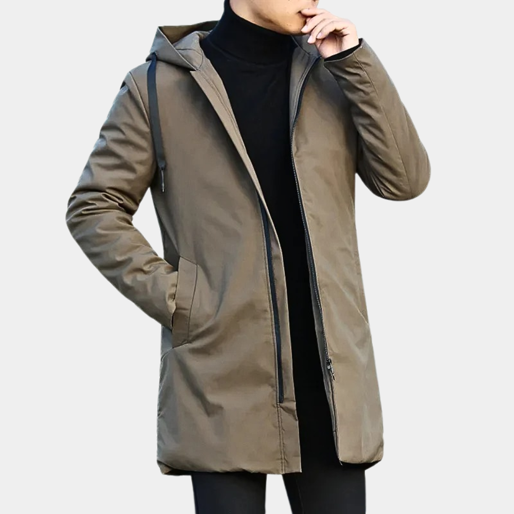 Elarova | Regenjacke Herren Winter Gefüttert | Übergangsjacke Mit Kapuze