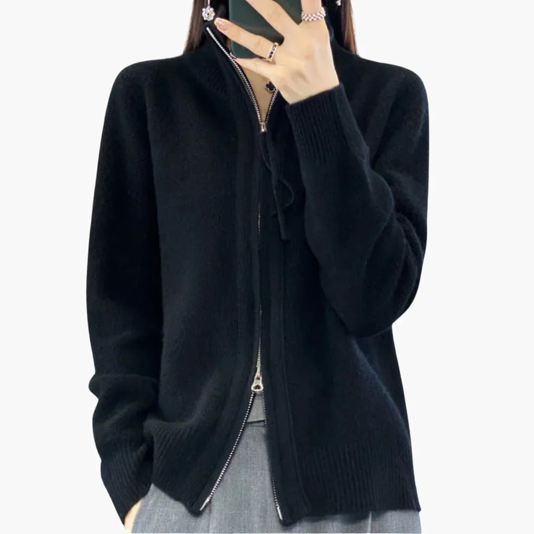 Elarova | Reißverschluss Strickjacke für Damen