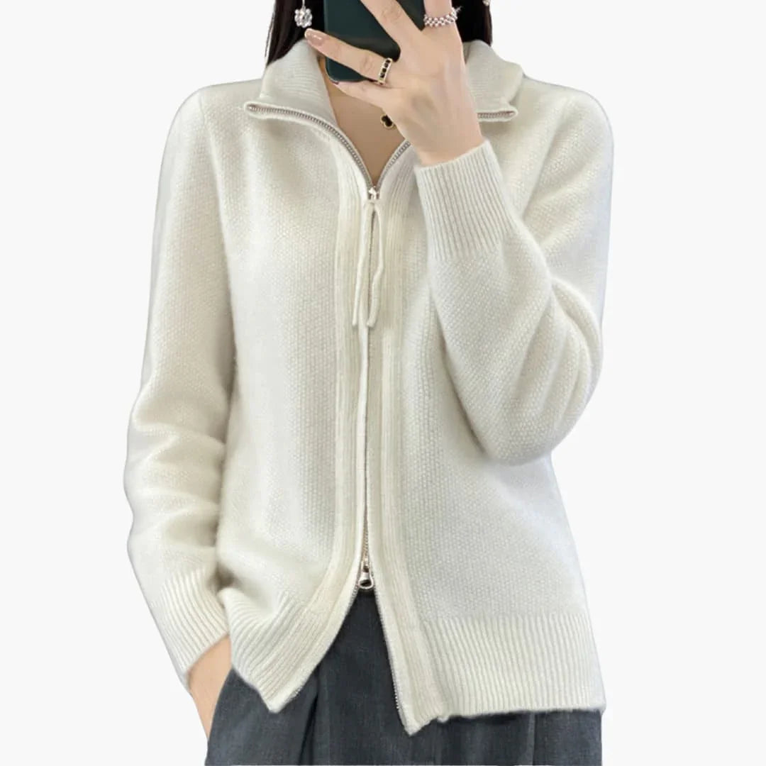 Elarova | Reißverschluss Strickjacke für Damen