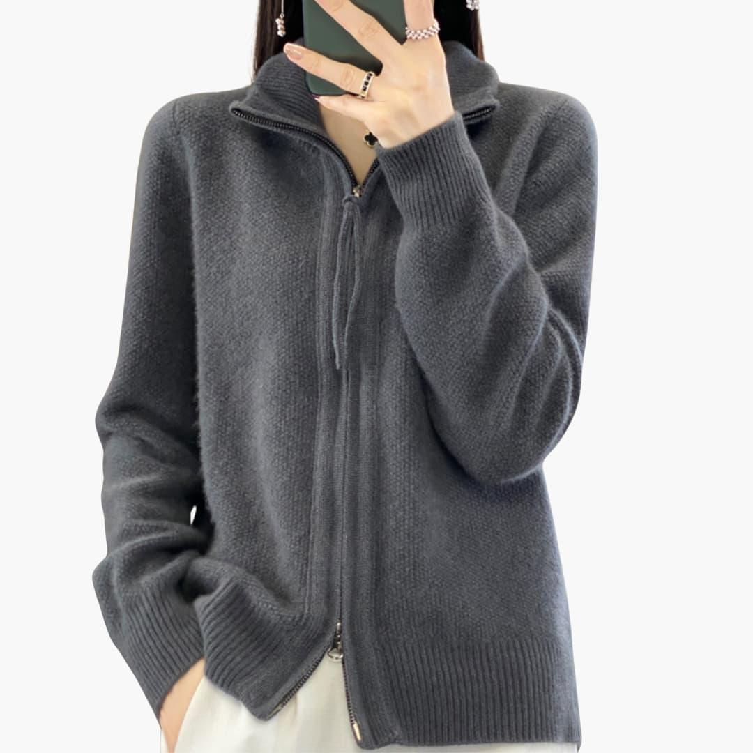 Elarova | Reißverschluss Strickjacke für Damen