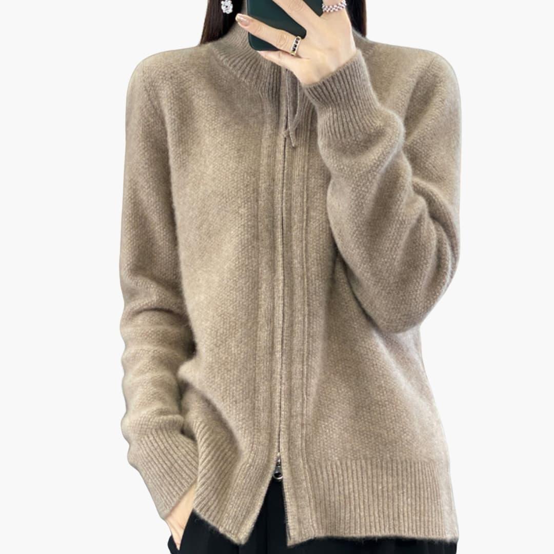 Elarova | Reißverschluss Strickjacke für Damen