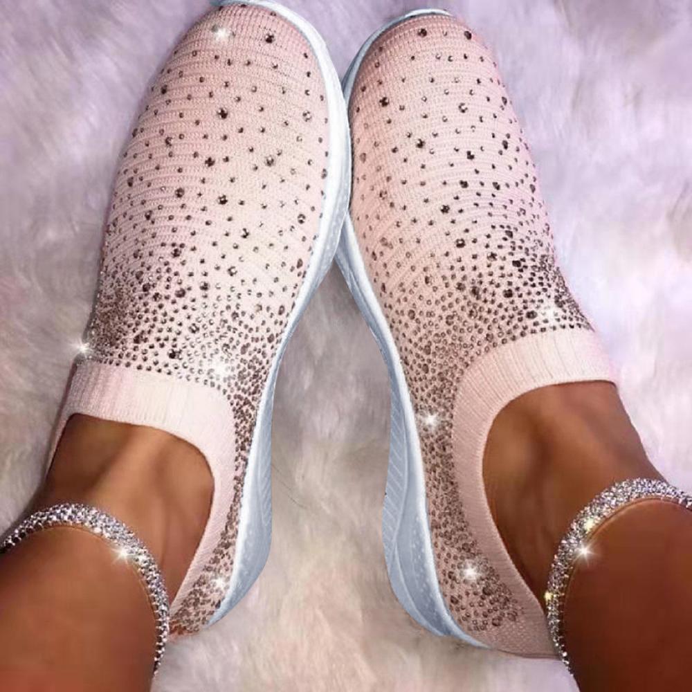 Elarova | Rhinestone Weiches Sohle Atmungsaktive Sneaker