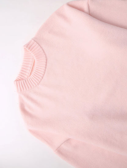 Elarova | Rosa Pullover mit Rundhalsausschnitt für Damen
