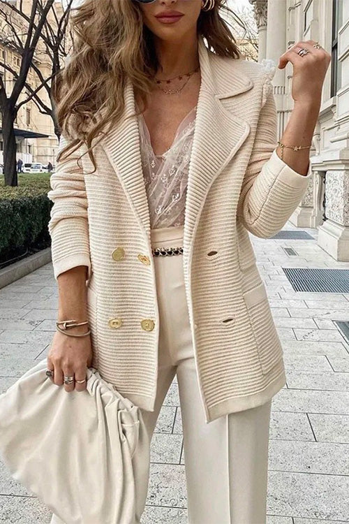 Elarova | Rosiedress Fashion Reversknöpfe Strickjacken mit Taschen