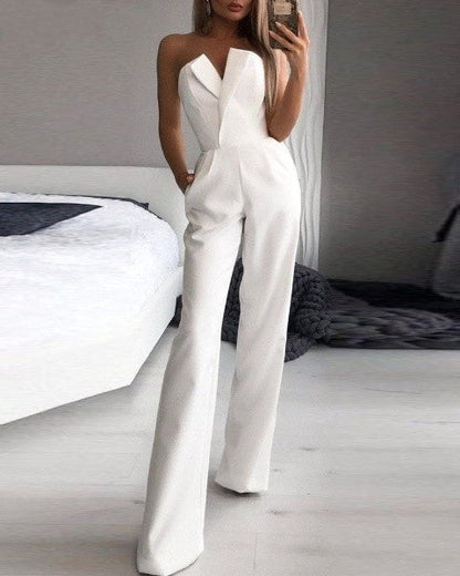 Elarova | Roter ärmelloser Jumpsuit