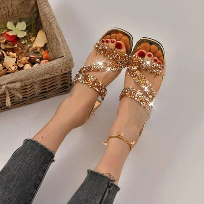 Elarova | Sandalen mit Absätzen und Pailletten