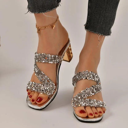 Elarova | Sandalen mit Absätzen und Pailletten