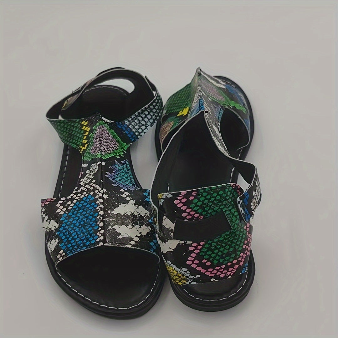 Elarova | Sandalen mit Elastischem Riemen, Leichte Flache Sommerschuhe