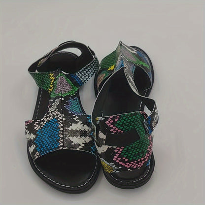 Elarova | Sandalen mit Elastischem Riemen, Leichte Flache Sommerschuhe