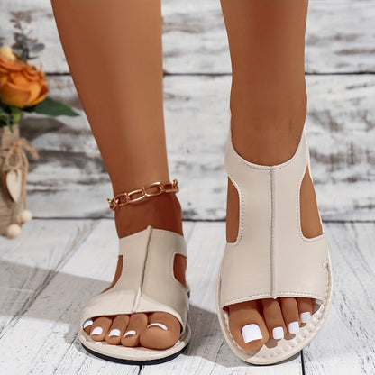 Elarova | Sandalen mit Elastischem Riemen, Leichte Flache Sommerschuhe