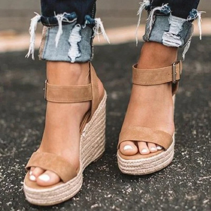 Elarova | Sandalen mit Offenem Zeh und Knöchelriemen