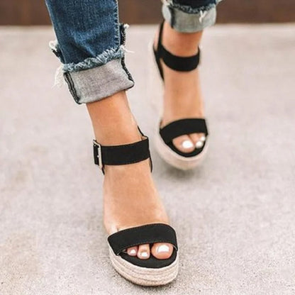 Elarova | Sandalen mit Offenem Zeh und Knöchelriemen