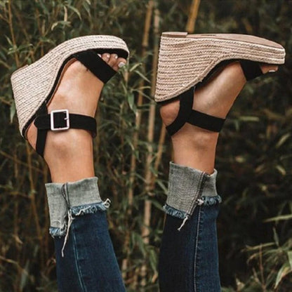 Elarova | Sandalen mit Offenem Zeh und Knöchelriemen