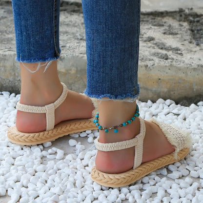 Elarova | Sandalen mit Quastenbändern