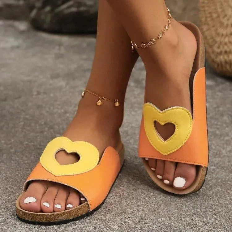 Elarova | Sandals Love with Heart Shape Design